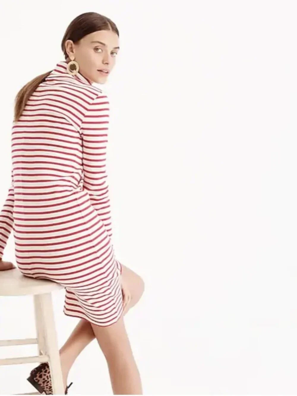 J. Crew Striped Turtleneck Dress